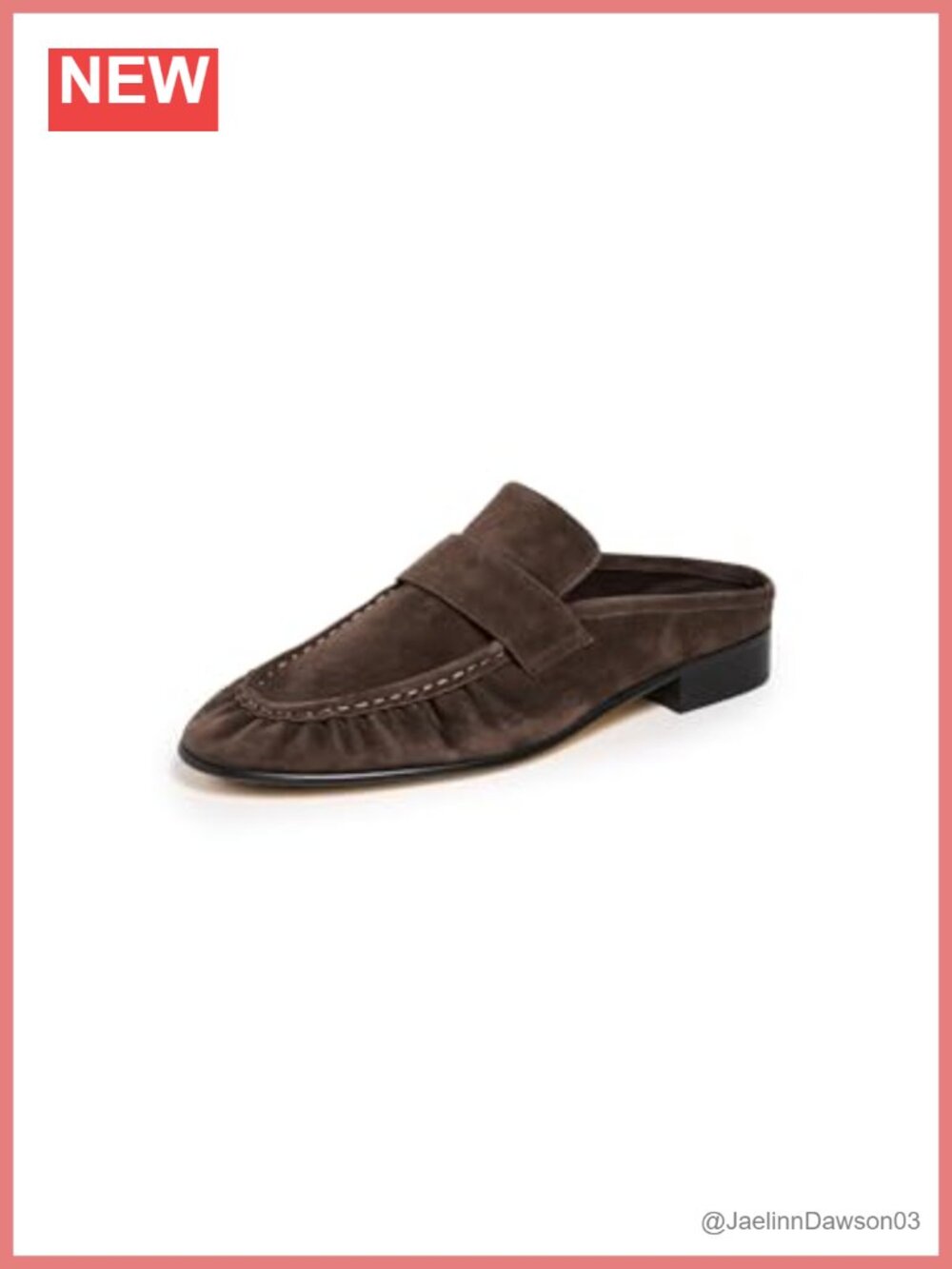 Espresso Suede Loafer Mules Block Heel Cushioned Footbed Round Toe Slip-On